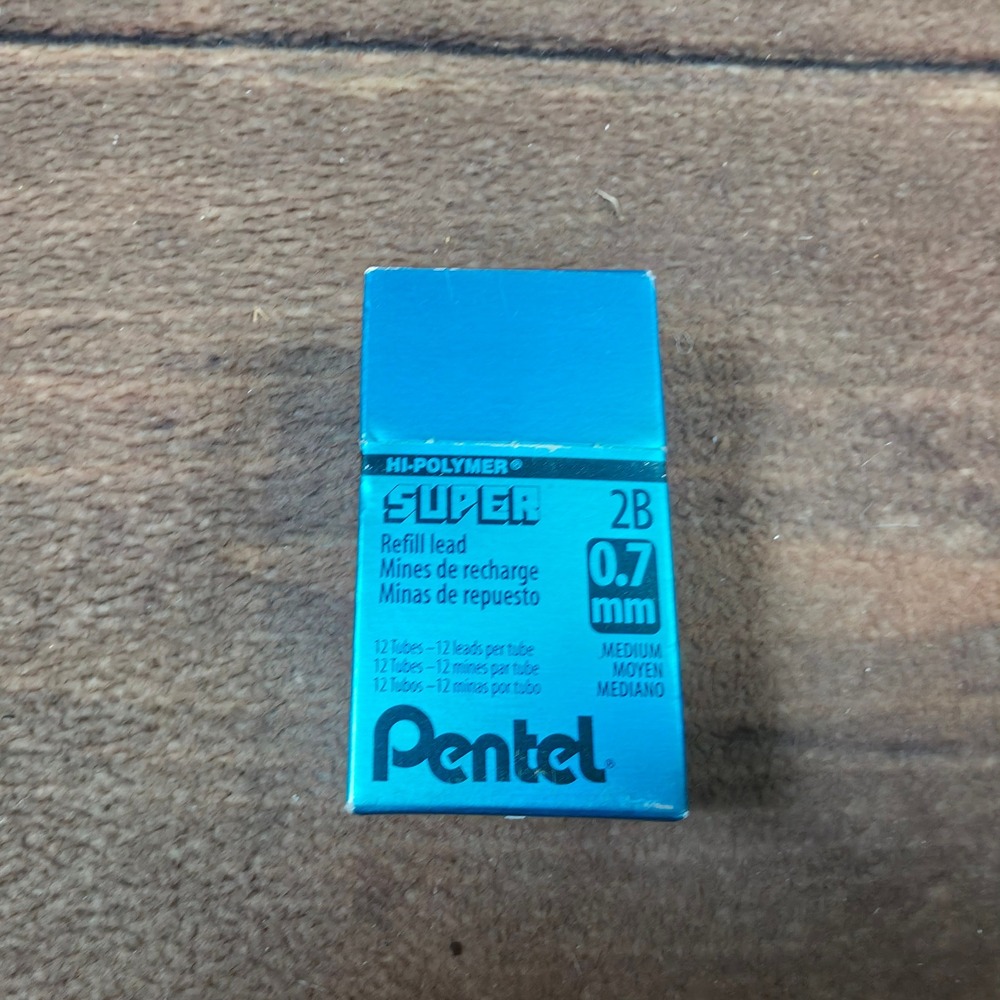 Pentel Super Hi-Polymer Lead Refills 0.7mm 2B New 12 Tubes 144 Pieces Bulk Pack